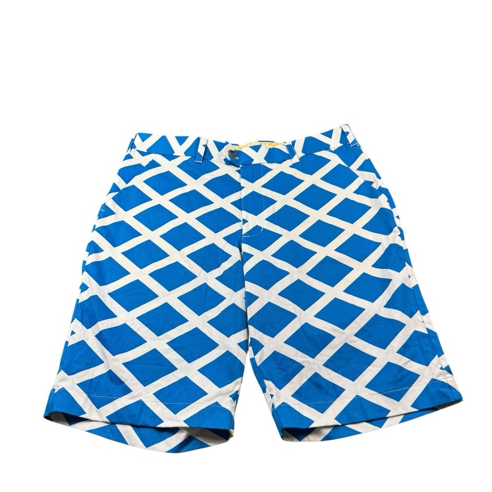 Loudmouth Golf Blue White Pattern Cotton Blend Golf Chino‎ Size 34 Excellent